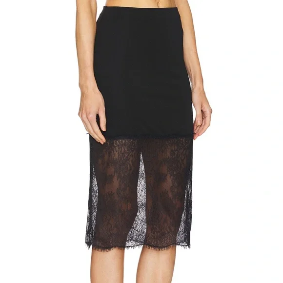 L'Academie Black Cut Out Pencil Skirt - Picture 2 of 5